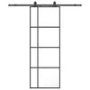 vidaXL Sliding Door with Hardware Set Black 76x205 cm ESG Glass