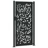 vidaXL Garden Gate Black 100x200 cm Steel Flame Design