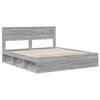 vidaXL Bed Frame Grey Sonoma 180 x 200 cm Solid Pine Wood