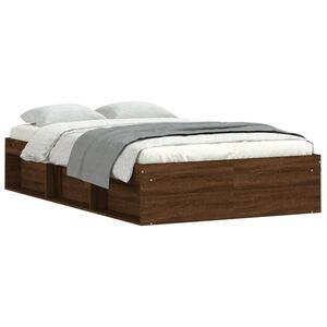 vidaXL Bed Frame without Mattress Brown Oak 120x190 cm Small Double Small Double