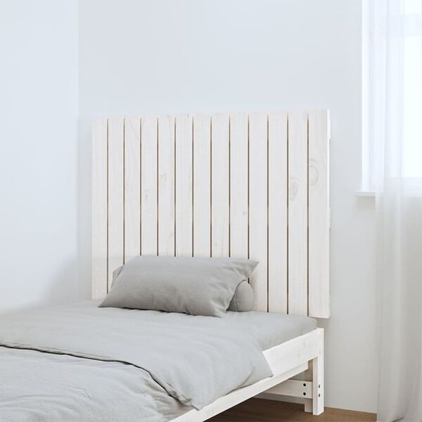 vidaXL Wall Headboard White 82.5x3x60 cm Solid Wood Pine