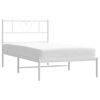 vidaXL Metal Bed Frame without Mattress with Headboard White 90x190cm