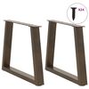 vidaXL Coffee Table Legs V-Shape 2 pcs Natural Steel 70x(42-43.3) cm Steel