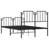 vidaXL Metal Bed Frame without Mattress with Footboard&nbsp;Black 120x200cm
