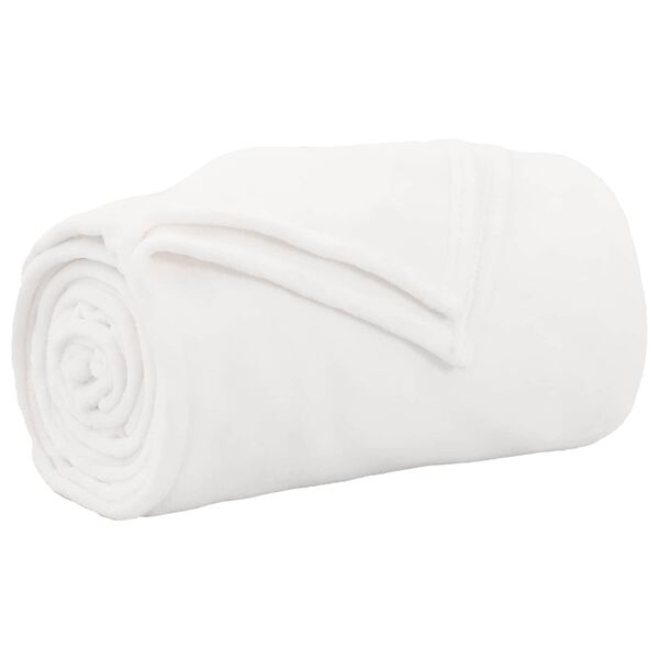 vidaXL Throw Blanket White 220 x 240 cm Fleece
