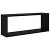 vidaXL Wall Cube Shelf 6 pcs Black 60x15x23 cm Engineered Wood