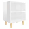 vidaXL Bed Cabinets Solid Wood Legs 2 pcs High Gloss White 40x30x50 cm