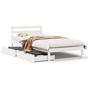 vidaXL Bed Frame without Mattress White 90x200 cm Solid Wood Pine