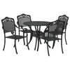 vidaXL Garden Dining Set 5 pcs Black 90 x 90 x 75 cm Cast Aluminium