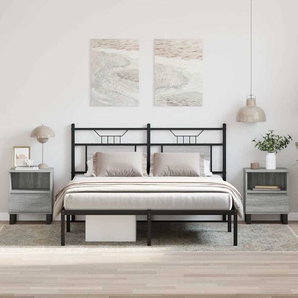vidaXL Bedside Cabinets 2 pcs Grey Sonoma 40x35x50 cm Engineered Wood
