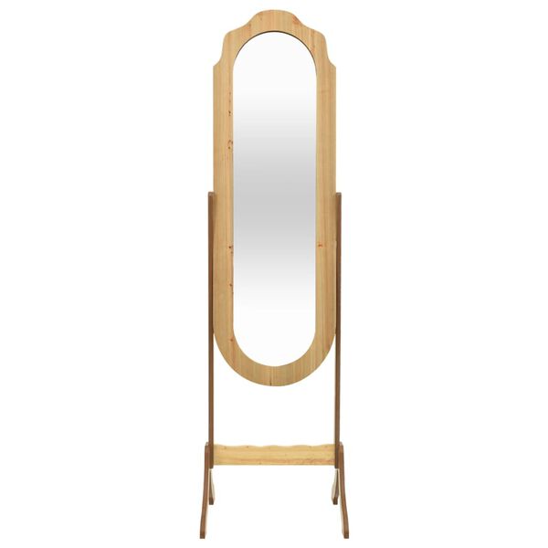 vidaXL Free Standing Mirror Light Wood 46x48x164 cm