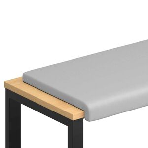 vidaXL Bench Cushion Textured Velvet Light Grey Depth 35 cm
