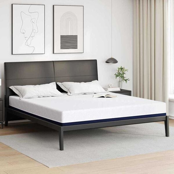 vidaXL Mattress White and Blue 180 x 200 cm Gel-Infused Foam
