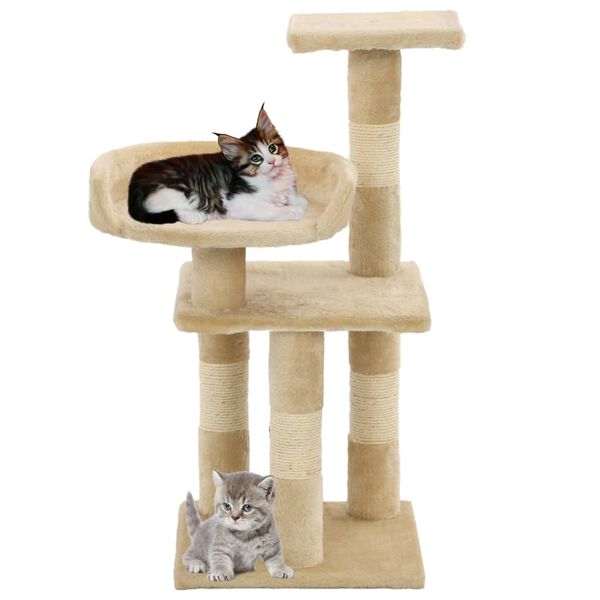 vidaXL Cat Tree with Sisal Scratching Posts 65 cm Beige