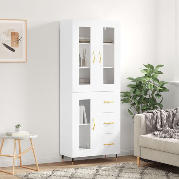 vidaXL Highboard White 69.5x34x180 cm Engineered Wood