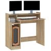 vidaXL Desk with LED Lights Sonoma Oak 97x45x90 cm Engineered Wood