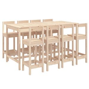 vidaXL 9 Piece Garden Bar Set Solid Wood Pine
