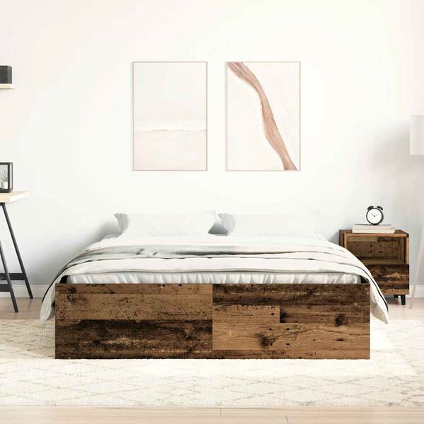 vidaXL Bed Frame without Mattress Old Wood 120x200cm Engineered Wood