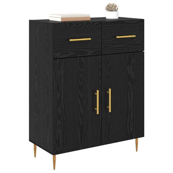 vidaXL Sideboard Black Oak 69.5 x 34 x 90 cm Engineered Wood