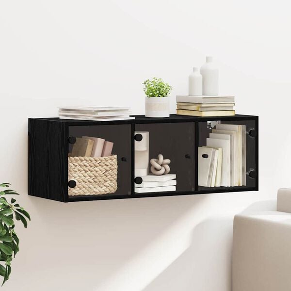 vidaXL Wall Cabinet Black Oak 102 x 37 x 35 cm Engineered Wood