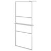 vidaXL Walk-in Shower Wall with Shelf Chrome 90x195 cm ESG Glass&Aluminium