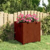 vidaXL Planter with Legs Rusty 50x50x50 cm Corten Steel