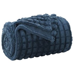 vidaXL Throw Blanket Navy Blue 150 x 130 cm Fleece