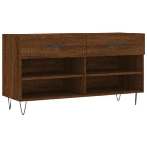 vidaXL Shoe Bench Brown Oak 102x35x55 cm Engineered Wood