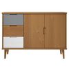 vidaXL Sideboard MOLDE Brown 113x40x80 cm Solid Wood Pine