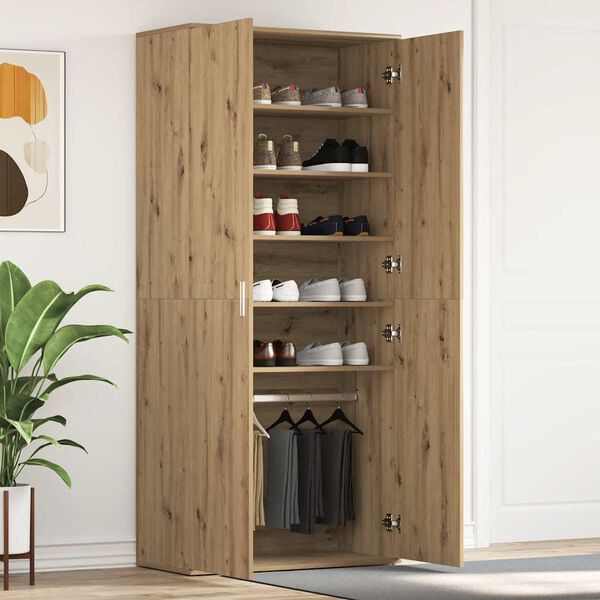 vidaXL Shoe Cabinet Artisan Oak 80 x 39 x 178 cm Engineered Wood
