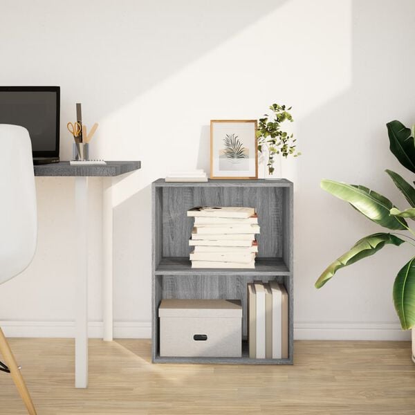 vidaXL Bookcase Grey Sonoma 60x30x77 cm Engineered Wood