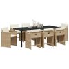 vidaXL Garden Dining Set 9 pcs Beige Poly Rattan