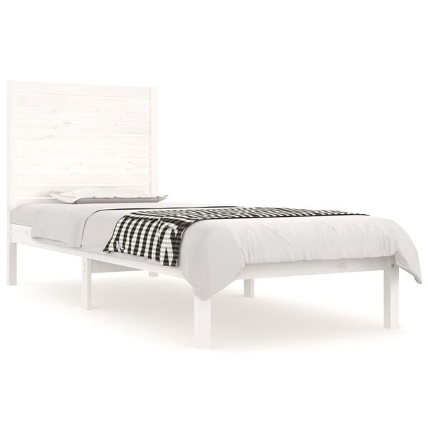 vidaXL Bed Frame without Mattress White 90x190 cm Single Solid Wood