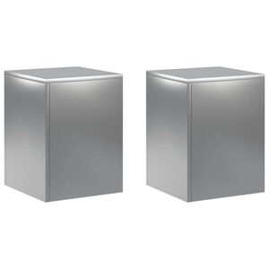 vidaXL Plant Stand 2 pcs Silver 30 x 30 x 40 cm Stainless Steel