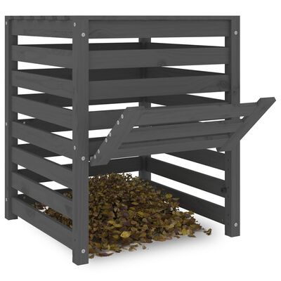 vidaXL Composter Grey 63.5x63.5x77.5 cm Solid Wood Pine