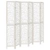 vidaXL Room Divider 6 Panels White Solid Wood Paulownia