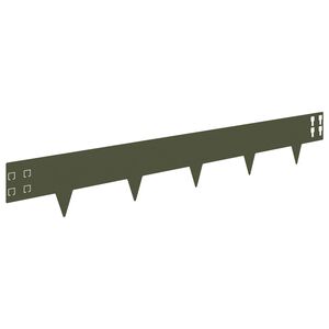 vidaXL Lawn Edging 50 pcs 100 x 15 cm Steel Olive Green