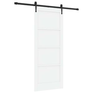 vidaXL Sliding Door ORKDAL White and Black 83 x 202 cm Solid Pine Wood