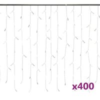 vidaXL LED Curtain Icicle Lights 10m 400 LED Warm White 8 Function
