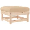 vidaXL Garden Footstools with Cushions 2pcs Solid Wood Pine
