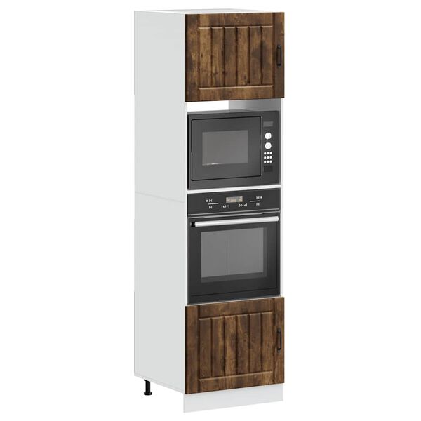vidaXL Oven Cabinets 2 pcs Lucca Smoked Oak Engineered Wood