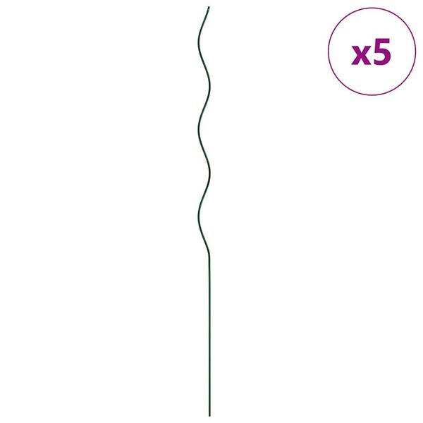 vidaXL Plant Support 5 pcs Green 110 x 0.6 x 0.6 cm Steel