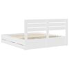 vidaXL Bed Frame with Drawer White 200 x 200 cm Engineer Wood