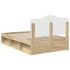 vidaXL Bed Frame with Headboard Sonoma 120 x 200 cm Solid Pine Wood