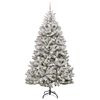 vidaXL Artificial Christmas Tree Green and White 210 cm PVC and Metal