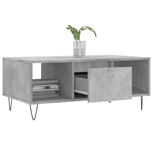 vidaXL Coffee Table Concrete Grey 90x50x36.5 cm Engineered Wood
