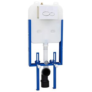 vidaXL Cistern Frame Height Adjustable White 50 x 8 x 131 cm Steel