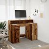 vidaXL Desk with LED Lights Old Wood 120x55x91 cm Engineered Wood