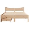 vidaXL Bed Frame with Drawers 160x200 cm Solid Wood Pine