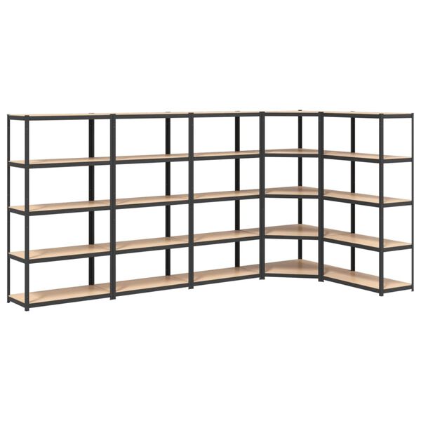 vidaXL 5-Layer Shelves 5 pcs Anthracite Steel&Engineered Wood